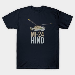 Mi-24 Hind helicopter gunship color version T-Shirt